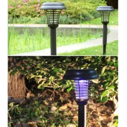 Utomhus Solar Myggdödare Lampa Elektrisk Bug Zapper Vattentät Insektsfälla Anti Mosquito Light Trädgård Gräsmatta Myggfälla