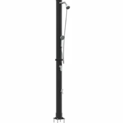 Utomhus solardusch - vidaXL - Svart - PVC och Aluminium - 217 cm - Rotationshuvud - Solenergi