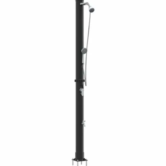 Utomhus solardusch - vidaXL - Svart - PVC och Aluminium - 217 cm - Rotationshuvud - Solenergi