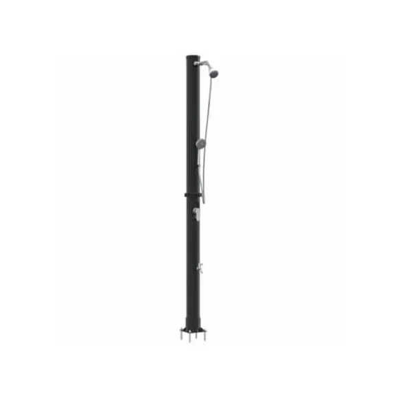 Utomhus solardusch - vidaXL - Svart - PVC och Aluminium - 217 cm - Rotationshuvud - Solenergi