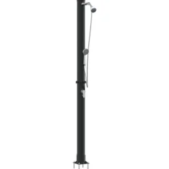 Utomhus Solardusch Svart 217 cm PVC och Aluminium