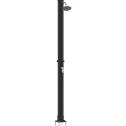 Utomhus Solardusch Svart 217 cm PVC och Aluminium