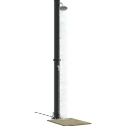 Utomhus Solardusch Svart 217 cm PVC och Aluminium