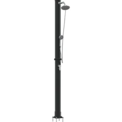 Utomhus Solardusch Svart 217 cm PVC och Aluminium