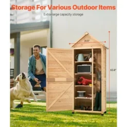 Utomhus Trä Förvaringsskjul, Vattentät Trädgårdsredskapsbod, Hållbar Kvalitet, Skydd för Redskap, Idealisk för Trädgården