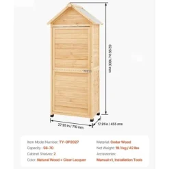 Utomhus Trä Förvaringsskjul, Vattentät Trädgårdsredskapsbod, Hållbar Kvalitet, Skydd för Redskap, Idealisk för Trädgården