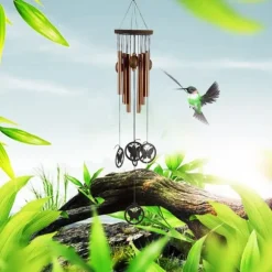 Utomhus Trädgård Kopparlegering Vindklocka Flerrörs Vindklocka Hängande Dekoration (Fjäril)