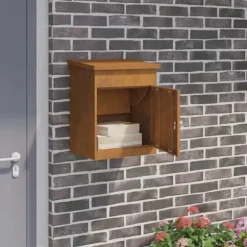 Utomhuspaketbox - vidaXL - Patinerat stål - Rostig - 47,5x38x59 cm - Väderbeständig