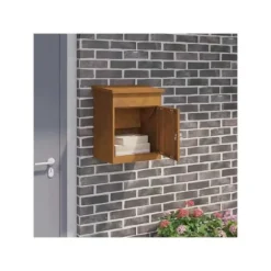 Utomhuspaketbox - vidaXL - Patinerat stål - Rostig - 47,5x38x59 cm - Väderbeständig