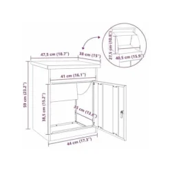 Utomhuspaketbox - vidaXL - Patinerat stål - Rostig - 47,5x38x59 cm - Väderbeständig