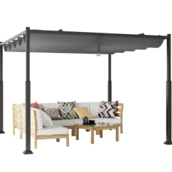 Utomhuspergola, 3M x 3M, Grå