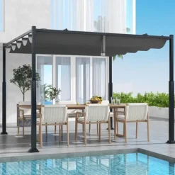 Utomhuspergola, 3M x 3M, Grå