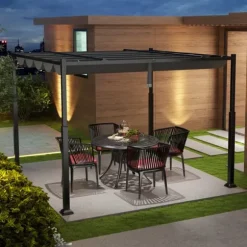 Utomhuspergola, 3M x 3M, Grå