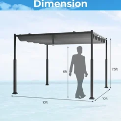Utomhuspergola, 3M x 3M, Grå