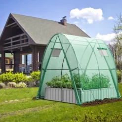 Utomhusväxthus, 6x6x6,6 fot, Grön/Vit