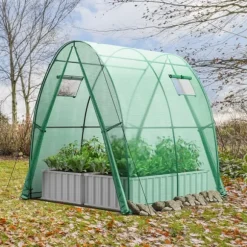 Utomhusväxthus, 6x6x6,6 fot, Grön/Vit