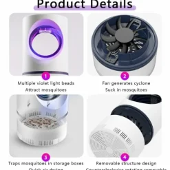 UV-attraktionsljus Mosquito Killer USB Elektrisk Bug Zapper