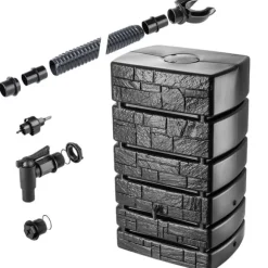 Vattenfat, 500 liters kapacitet, hållbart HDPE-material, kopplas till bevattningssystem, UV-beständigt, 110 cm höjd