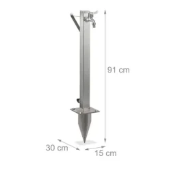 Vattenkran med slanghållare, 66x30x15 cm, Silver
