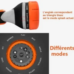 Vattenpistol - 10 bevattningslägen, multifunktionell trädgårdsspruta, lämplig för rengöring av bilar och trädgårdar