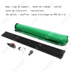 Vattentank - TD® - Hopfällbar 500L - Hållbar PVC - Grön färg - Multifunktionell