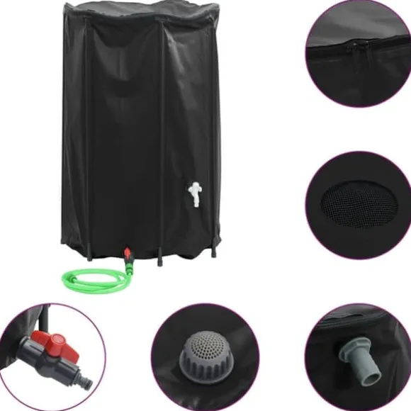 Vattentank med kran vikbar 1000 L PVC