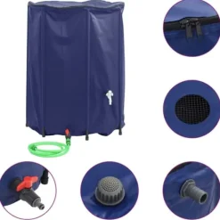 Vattentank med kran vikbar 1350 L PVC