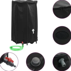 Vattentank med kran vikbar 500 L PVC