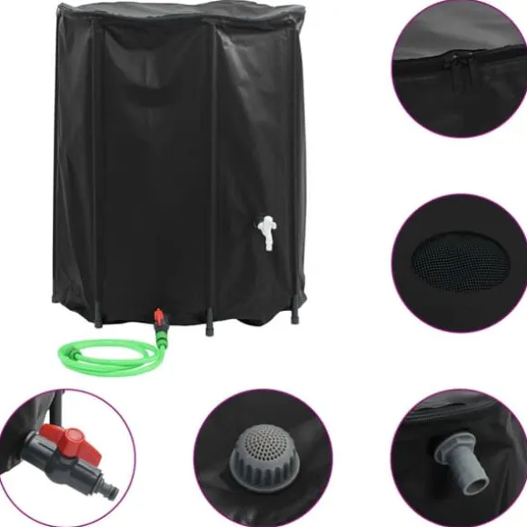 Vattentank med kran vikbar 1250 L PVC