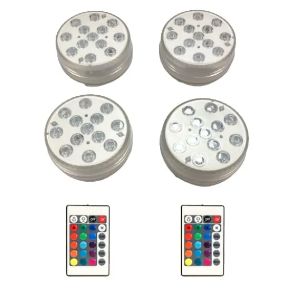 Vattentäta RGB LED-lampor för pool 4-pack med fjärrkontroll