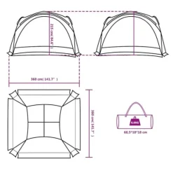 Vattentätt partytält för utomhusbruk - Enkel installation & myggskydd | Färg: Blå | Storlek: Standard