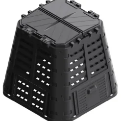 Väderbeständig kompostlåda 480 L - Effektiv kompostering | Färg: Svart | Storlek: 93,3x93,3x80 cm