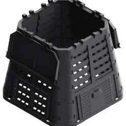 Väderbeständig kompostlåda 480 L - Effektiv kompostering | Färg: Svart | Storlek: 93,3x93,3x80 cm