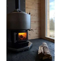 Vedeldat Bastuaggregat Narvi Luosto med Vattenbehållare