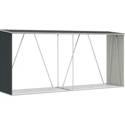 Vedskjul galvaniserat stål 330x84x152 cm antracit