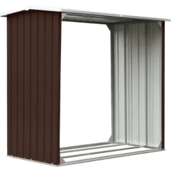 Vedskjul galvaniserat stål 172x91x154 cm brun