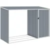 Vedskjul grå 245x98x159 cm galvaniserat stål