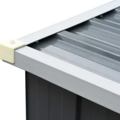 Vedskjul i galvaniserat stål - Hållbar förvaring för ved | Färg: Grå | Storlek: 330x84x152 cm