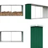 Vedskjul i galvaniserat stål 330x92x153 cm grön - Förvaringsbod För Ved - Vedförvaringsbord - Home & Living