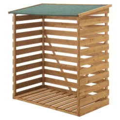 Vedskjul vedställ 123x116x64 cm [en.casa]