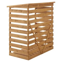 Vedskjul vedställ 123x116x64 cm [en.casa]