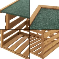 Vedskjul vedställ 123x116x64 cm [en.casa]