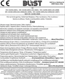 Vedspis - energiklass A - 7,3 kW