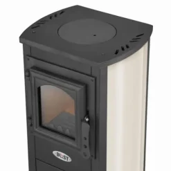 Vedspis - stål - fristående - 8,5 kW - gjutjärn