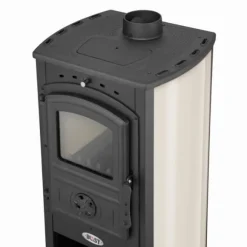 Vedspis med kokplatta - 10 kW effekt - lättskött - upp till 100 m²