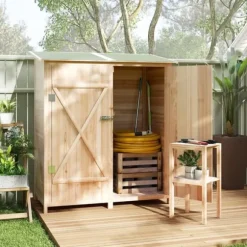 Verktygsskjul med Bänkbord, Tällved, 140 x 75 x 157 cm