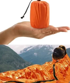 Överlevnadsbivyväskor - Vattentäta Mylar-nödfiltar för camping och vandring (orange)