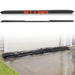 Översvämningsbarriär - Vattenaktiverade sandfria översvämningspåsar 4-pack - Återanvändbara - Storlek 153 x 21 cm - För dörrar/källare/garage