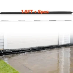 Översvämningsbarriär - Vattenaktiverade Sandfria Översvämningspåsar 8-Pack - Återanvändbara - 48 x 43,5 cm - För Dörr, Källare, Garage