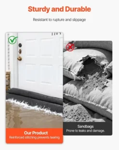 Översvämningsbarriär - Vattenaktiverade Sandfria Översvämningspåsar 8-Pack - Återanvändbara - 48 x 43,5 cm - För Dörr, Källare, Garage